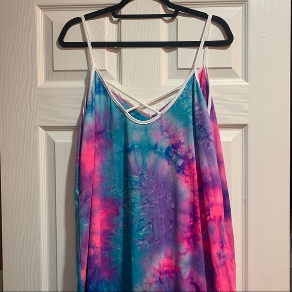 Eldridge Tank Blue Pink Purple Lace Tie-Dye NWOT - Picture 7 of 10